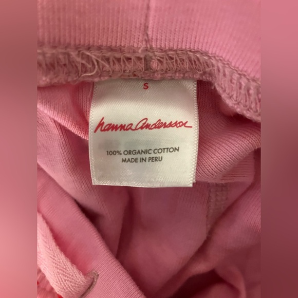 Women’s Hanna Andersson Pink Heart Drawstring Long Pajama Pants Tie Size Small - Picture 2 of 4